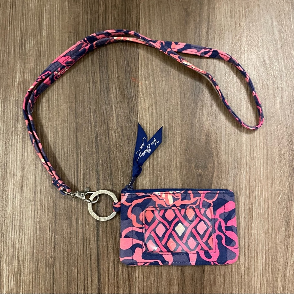 Vera Bradley Lanyard & ID Holder Wallet, Floral Pink Purple